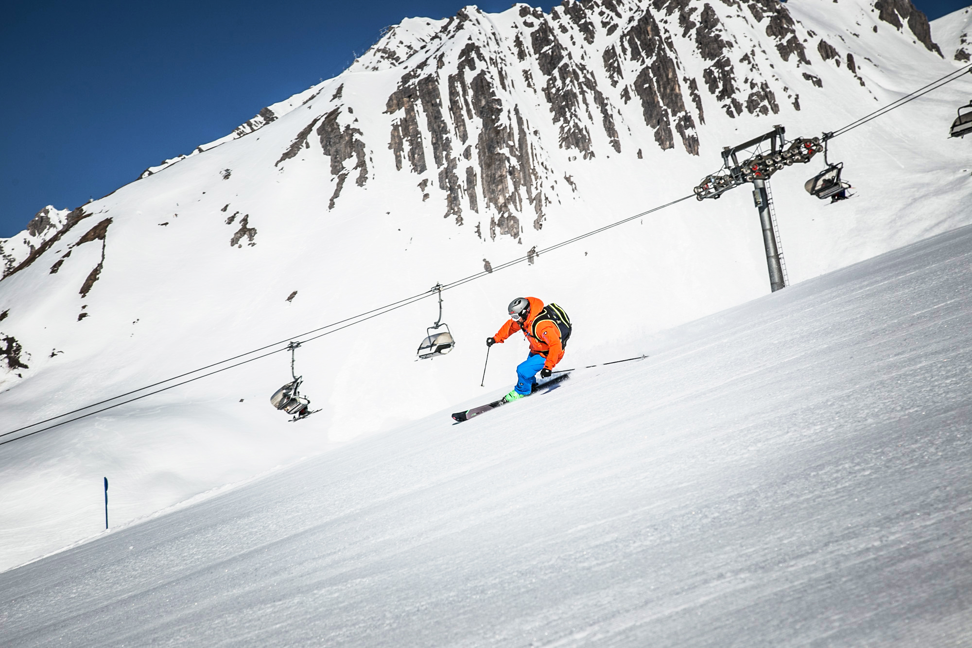 Lege pistes tijdens het skiën in St. Anton am Arlberg